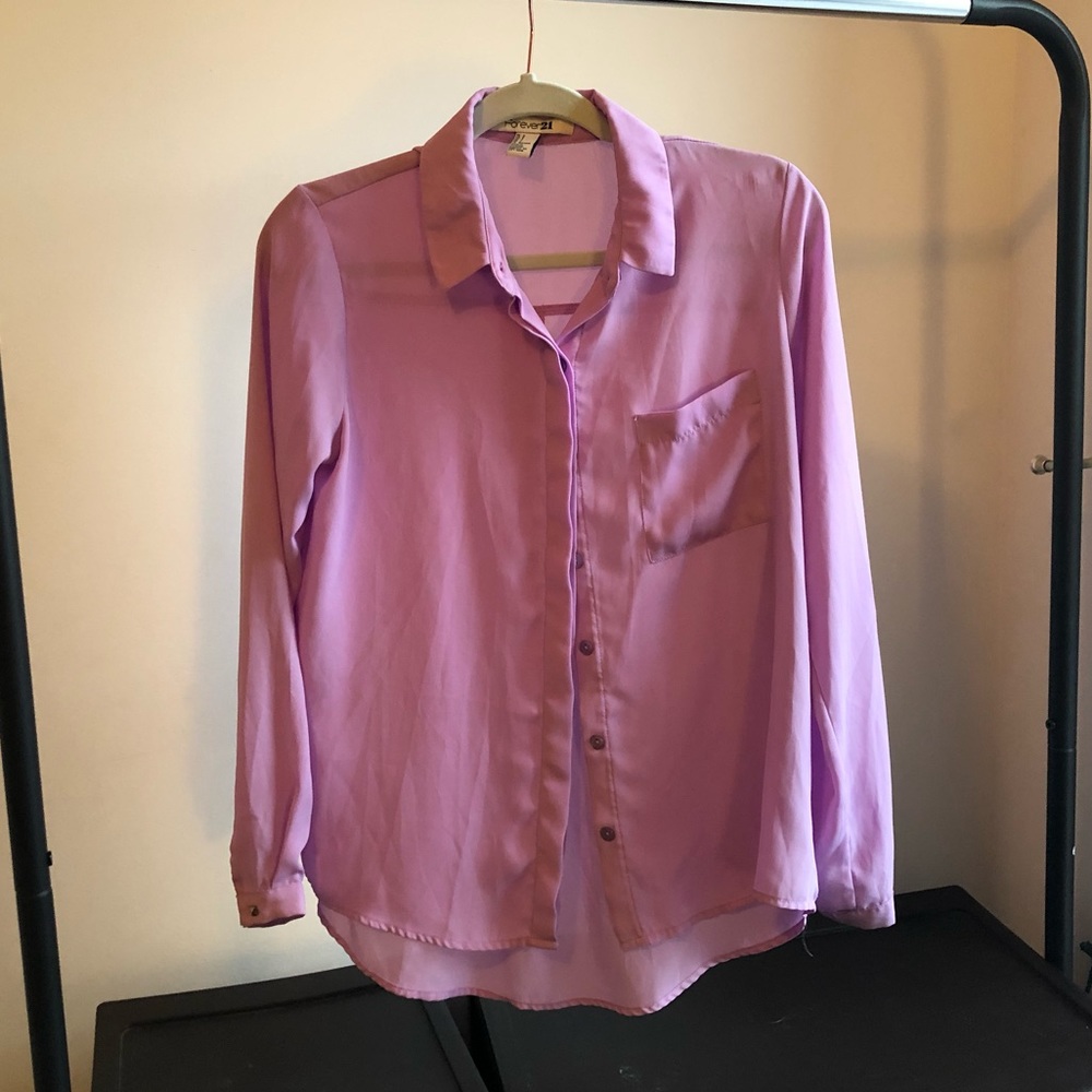 Lavender button up blouse